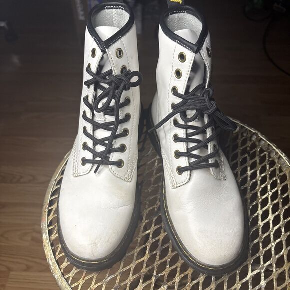 Dr. Martens Women's Zavala Combat Boots White Size 6 - Picture 1 of 8